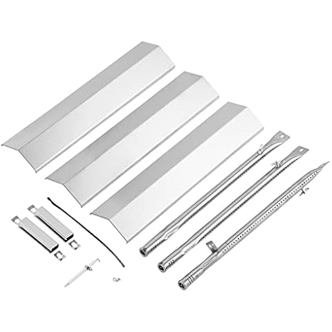 Charbrofire TC3718-27 Heat Tent and Burner Grill Replacement Parts for Smoke Hollow Grill Heat Shield CMB37181 SH19033319 TC3718 TC3718SB Grill Parts 3 Burner Parts 2 Crossover 8 Pieces Cover