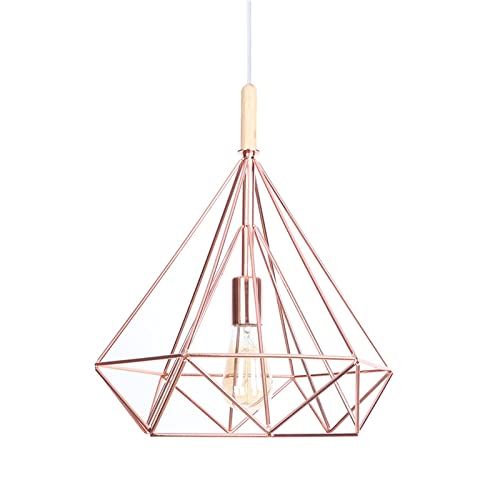 Lampes suspendues modernes or rose et lustre réglable 15 pouces