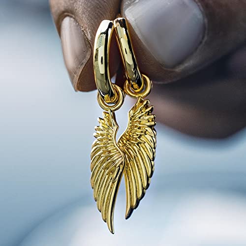 Helloice Angel Wings Earrings 18K Gold/White Gold Plated Dangle Earrings Drop Hook Earrings For Men And Women Dating Party #TOP3