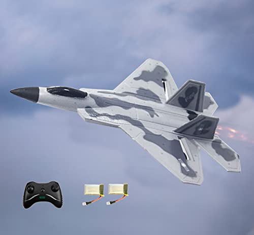 Efaso RC F-22 Ferngesteuertes Flugzeug aus Robustem EPO-Material - 2-Kanal mit Stabilisierungssystem, 2,4GHz und 2 Akkus