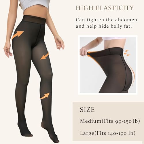 Women Fake Transparent Tight Fleece Lined Thick High Waist Elasticity Thermal Pantyhose Warm leggings For Winter4