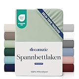 Dreamzie Spannbettlaken 90x200cm   35 cm Tiefe Tasche   100% Mikrofaser Bettlaken   Hellgrün, Schadstoffgeprüft(Oeko TEX), Bettlaken mit Gummizug
