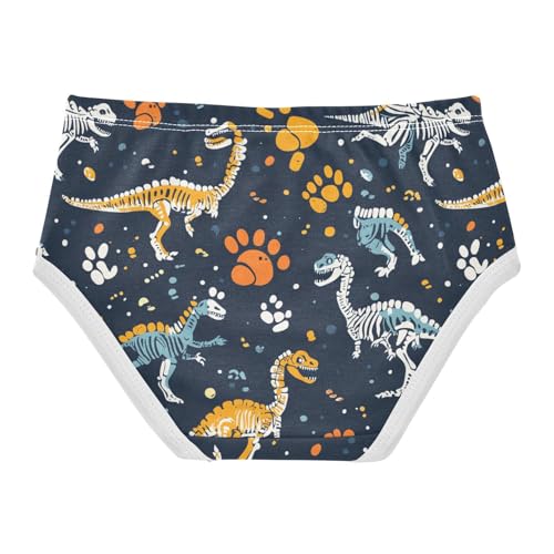 Wusikd Colorful Dinosaur Girls' Underwear Cotton Bones Girls Briefs Soft Toddler Underwear 2T2