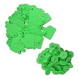 WMYCONGCON 100 Sets Leere Ohrmarken, grüne Tier-Ohrmarken, blanko Tags für Ziegen, Schafe, Schweine, Hogs, Kuhe, Rind, Kalb, Pferd (grün)