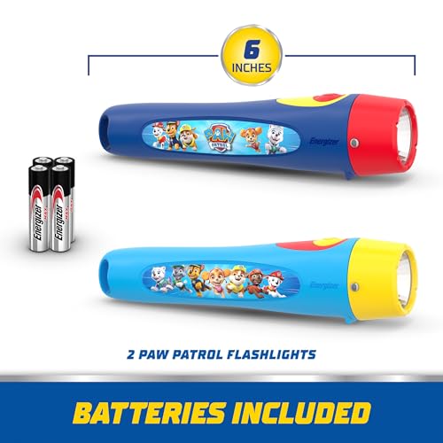 Energizer PAW Patrol Flashlights (2-Pack), Paw Patrol Toys for Boys and Girls, Great Lightweight LED Flashlights for Kids (Batteries Included)