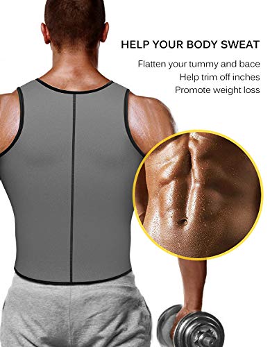 Ribika Mens Neoprene Sweat Vest Waist Trainer Sauna Suit Cutting Weight Slimming Body Shaper Compression Tank Top #TOP2