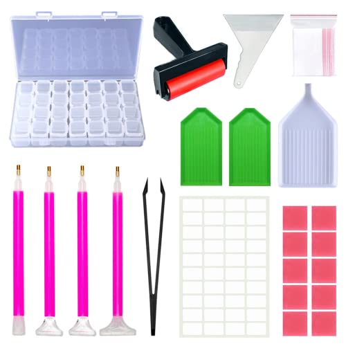 LCOZX Diamond Painting Zubehör,52tlg DIY 5D Diamond Painting Werkzeug Set Cover