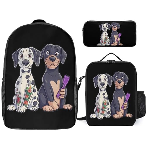 Dalmatian Dog Haircut And Tattoo Large Travel Backpacks Carry on Backpack Weekender Bag with 2 Storage Pockets for Men And Women