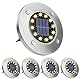 Wilktop Solarleuchte Bodenleuchte 12 LEDs Warmweiß Solar Wegleuchte Außen Solarleuchte Edelstahl IP65 Wasserdichte Solarleuchte für Rasen Gartenweg Hof,4 Stück