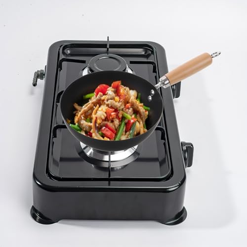 Wok pequeño de hierro fundido 20 cm con tapa miniatura 6