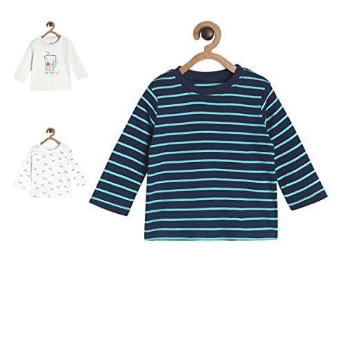 Image of miniklub Baby Round Neck Full Sleeve Knitted Cotton Front Open Vest, Pack of 3 (Multi Color)