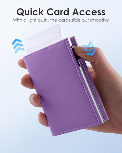 Image of QLD RFID Wallet Women - Small Slim Trifold Wallet Anti-Theft Pop up Card Holder, Minimalist, Ultra Thin, Front Pocket, Premium Leather, 9-11 Cards Capacity | ID Window | Cash Slot