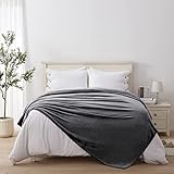 Fleece Throw Blankets Queen Size Velvet Throws Utra Soft Lightweight Decor for Couch, Bed, Plush Fuzzy Flannel Microfiber Warm Thermal Blanket All Seasons(Dark Grey, 90x90)