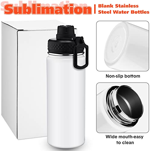 Chengu 10 Pcs 18 Oz Sublimation Sports Water Bottle Blank Stainless Steel Vacuum Flask Double Wall Insulated Tumblers With Handle And Wide Mouth Lid For Hot Or Cold, Sport Outdoor Travel, Diy Gift #TOP1