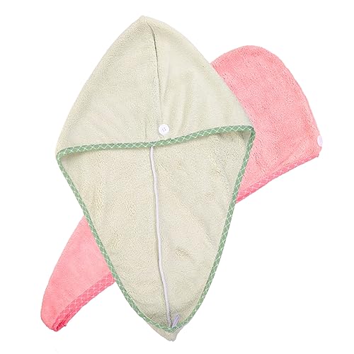 FOMIYES Touca De Cabelo Seca De Microfibra 2 Peças Touca De Banho Toalhas De Microfibra Para Cabelo