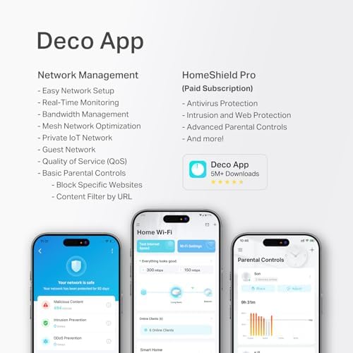 TP-Link Deco 7 BE25 Dual-Band BE5000 WiFi 7 Mesh Wi-Fi System | 4-Stream 5 Gbps, 240 Mhz | Covers up to 6,600 Sq.Ft | 2X 2.5G Ports Wired Backhaul | VPN,MLO, AI-Roaming, HomeShield, 3-Pack — view 8