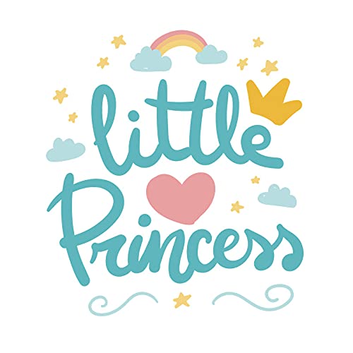 Image of Little Princess Sign with Crown Heart Wall Art Sticker for Girls Room Playroom Baby Nursery Wall Decoration Bedroom Door Study Boho Nursery Wall Decoration Playroom Decor