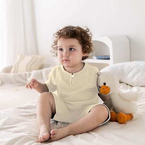 Toddler Boy Short Sleeve T-Shirt Shorts Sets, 100% Cotton Boy Summer Outfits4