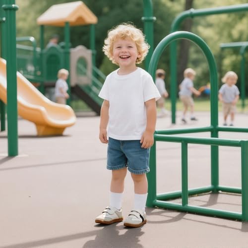 Toddler Wide Toe Box Shoes Barefoot Boys Girls Sneakers Zero Drop Tennis Running Shoes Lightweight First Walking Shoe Outdoor Activities School Beige White Little Kid Size 112