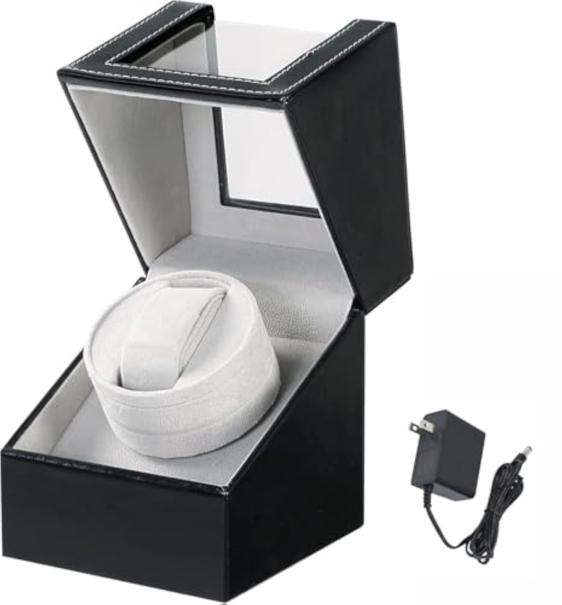 Automatic Watch Winder with Black Leather