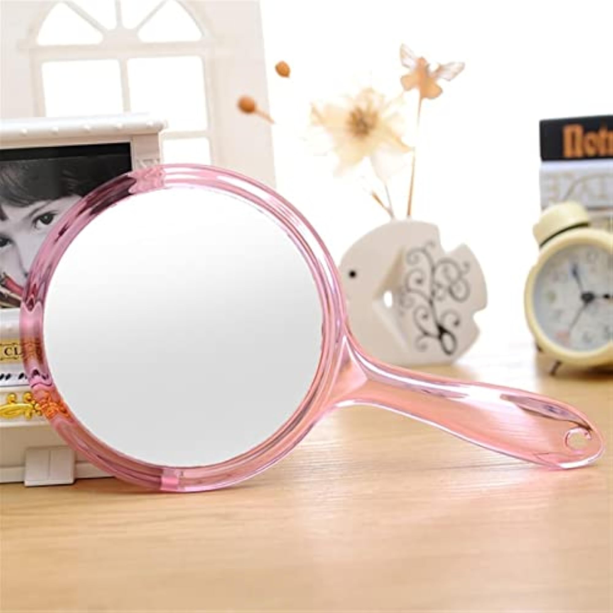 Double-Sided Handheld Mirror with Handle