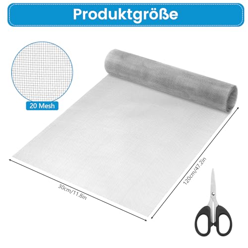 Edelstahl Metall Gitter, 20 Mesh Drahtgitter Feinmaschig, Maschendraht Fenstergitter, Mäusegitter, Kellerfenster Gitter,Edelstahlgewebe für Verhindert Mäuse Insekten Schlangen, 30 x 120 cm