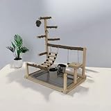 Matériau de qualité : L'aire de aire de jeux pour oiseaux est fabriquée en bois massif naturel, avec des vis assurant une connexion solide. Cette aire de jeux pour oiseaux est stable, durable et sûre pour votre oiseau.