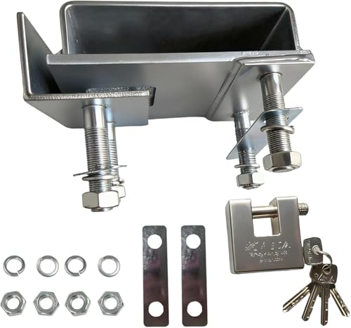 Noliven Shipping Container Accessories with 5 Keys, Heavy Duty Bolt On Keyed Lock Box, High Security Lock Box, for Gate, Shed, Warehouse, Silver
