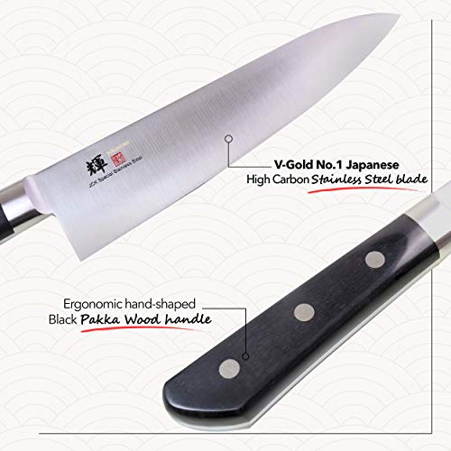 Jck Original Kagayaki Japanese Chef’s Knife, Kg-13 Professional Western Deba Knife, Vg-1 High Carbon Japanese Stainless Steel Pro Kitchen Knife With Ergonomic Pakka Wood Handle, 8.2 Inch #TOP4