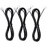 LanSenSu Telephone landline Extension Cord Cable Cord with Standard RJ-11 6P4C Plug (3Ft-3Pack, Blac