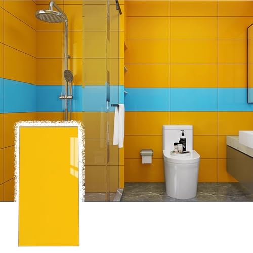 HWLL Piastrelle per Soffitti Pannelli Paraschizzi per Bagno Gialli, Piastrelle Decorative Lavabili da Staccare e Attaccare, Adesivo per Soffitto in Polistirolo Insonorizzato Migliorato