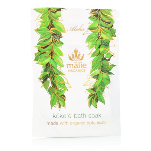 Mālie Therapeutic Bath Soak, Kōke‘e, 2 oz, Mini Bath Salts with Hawaiian Sea Salt, Macadamia + Jojoba + Kukui Oils, Vegan