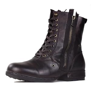 Vintage Dunkelbraun Retro Chukka-Stiefel für Reißverschluss mid-calf Motorrad Casual Leder Kleid Stiefel für Männer Mode CD-5008-8-H-Vintage-DE-R