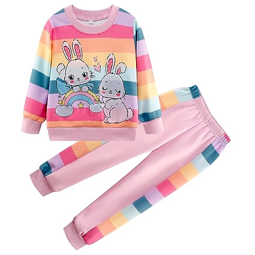 Image of RETSUGO Little Girls 2 Piece Clothing Sets Toddler Unicorn Sweatshirts and Leggings Cotton Fall Winter Casual Outfits 3-8T