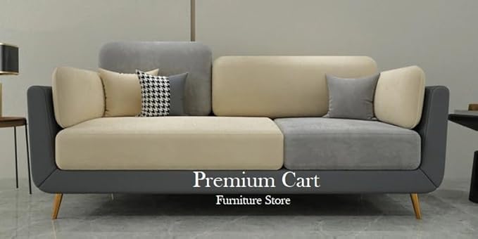 Image of Velvet Contemperory Sofa Couch with Cushion Chaise Lounge Sectional Perfect for Living Room & Bedroom Guests Home & Office (3 Seater Sofa)