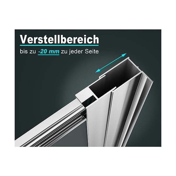 SUNXURY Duschkabine 120x120cm Doppel Schiebetür Eckeinstieg Duschabtrennung Dusche aus 5mm ESG Sicherheitsglas Duschtür Höhe 185cm – Bild 4