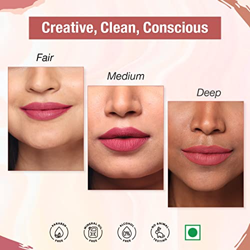 Image of TNW-The Natural Wash Berry Much Matte Velvet Longstay Liquid Lipstick (5ml) | Natural Oils & Hyaluronic Extract | Transferproof, Smudgeproof & Pocket Friendly | Liquid Lipstick for Women