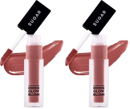 Image of SUGAR Cosmetics Cloud Nine Niacinamide Glow Blush | Long lasting & Ultra-Pigmented | Dewy Finish | 7.6ml - 03 Merry Mauve (Pack of 2)