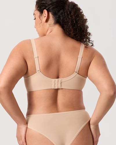 Image of DELIMIRA Women's Balconette Bra Full Coverage Plus Size Tshirt Underwire Back Smoothing Seamless Bras
