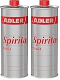 ADLER Spiritus - 1 L - Hochwertiger Spiritus Verdünnung, Reiniger und Brennstoff. Der Allrounder für Haushalt, Auto, Gewerbe und Industrie (Packung mit 2)