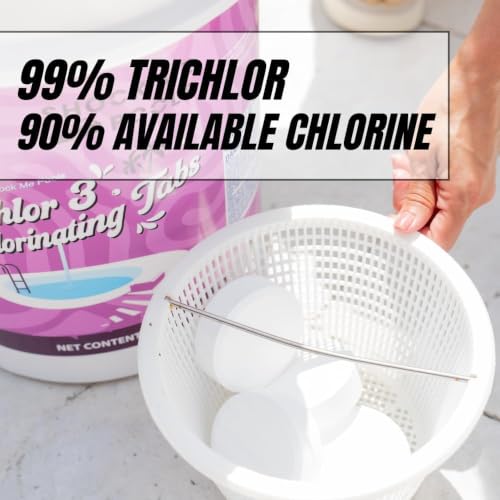 Image of 3 Inch Chlorine Tablets for Pools, 99% Trichlor, 90% Available Chlorine, Slow Dissolving Stabilized Chlorine Tablets for Swimming Pools, Floaters (25 lbs)
