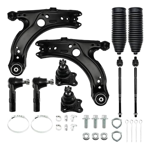 Image of KAX Front Lower Control Arm w /Ball Joint & Sway Bar End Link for Volkswagen Jetta 2000-2005, Golf 1999-2005, Beetle 1998-2007 Suspension Kit K640176 K90355 10pcs