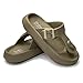FUNKYMONKEY Thong Sandals Adjustable Buckle EVA Thick-Soled Flip Flops for Women and Men Olive Green