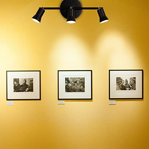 Gladfresit 3-Lights Track Lighting Kit, Ceiling Light, Flexibly Rotatable Black Lamp Holder Track Light For Bathroom Kitchen Living Room Loft (Bulbs Not Included) #TOP4