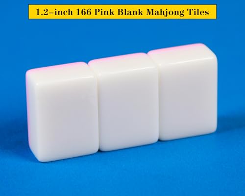 166 Fichas Mahjong en Blanco Rosa 1.2 pulgadas miniatura 3