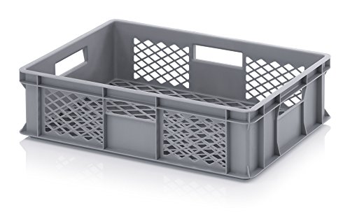 2x Bäckerkiste Cateringbox 60 x 40 x 15 durchbrochen inkl. gratis Zollstock 2er Set