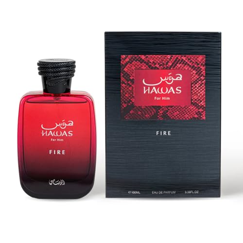 Image of RASASI Hawas Fire Eau De Parfum Spray 100ML(3.4 Oz) - Bold Long Lasting Arabian Perfume For Men With A Fiery Essence - Indulge In A Luxurious Perfume Men That Captures Masculine Elegance And Strength