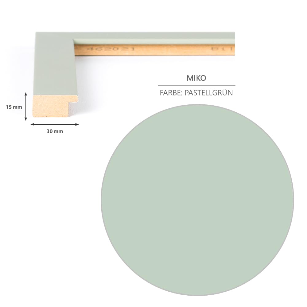 Haak Bilderrahmen modern stabil Miko Pastellgrün Pastell 70 X 100 cm Rahmen für Bilder Urkunden Poster Puzzle Pastell Farben