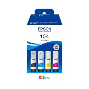 Epson C13T00P640 Tinte (4) Cyan, Magenta, Gelb, Schwarz 65 ml Flasche, EcoTank 104