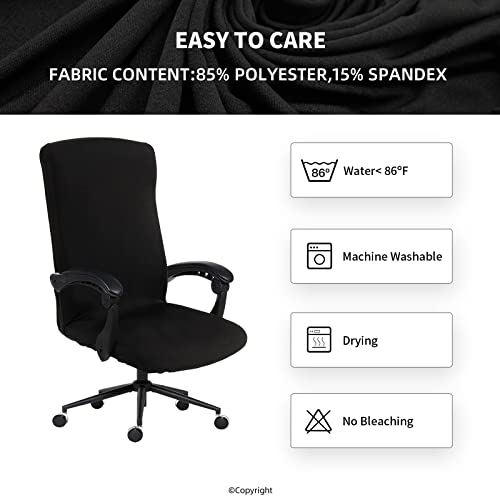 Water Resistant Stretch Computer Office Chair Cover With Durable Zipper Universal Washable Removable Spandex Rotating Boss Chair Slipcovers Anti-Dust Soft Desk Chair Seat Protector For Dogs Cats Pets #TOP7